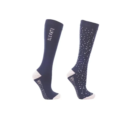 Hy Equestrian Elevate Allure Mizs Socks (Pack of 2) size 12-4