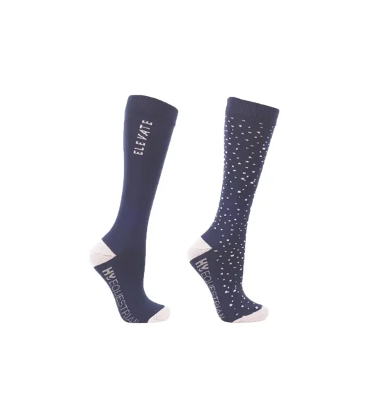 Hy Equestrian Elevate Allure Mizs Socks (Pack of 2) size 12-4