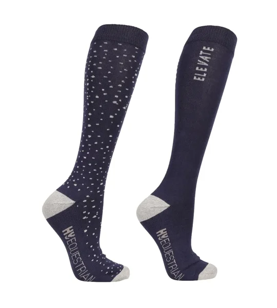 Hy Equestrian Elevate Allure Socks (Pack of 2) Adult 4-8