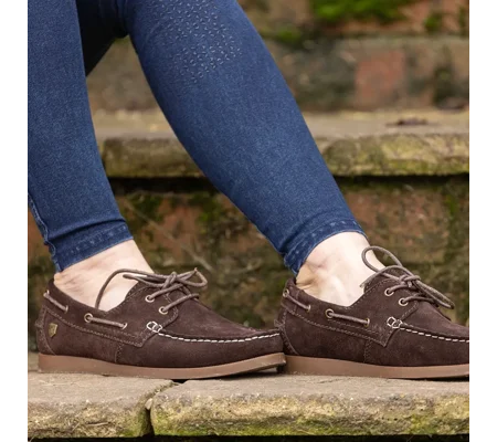 Hy Equestrian Savona Deck Shoes Chocolate