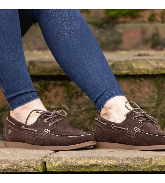 Hy Equestrian Savona Deck Shoes Chocolate
