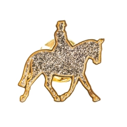 Supreme Products Glitz & Glam Horse & Rider Tie Pin - Gold/Silver