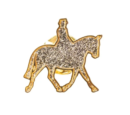 Supreme Products Glitz & Glam Horse & Rider Tie Pin - Gold/Silver