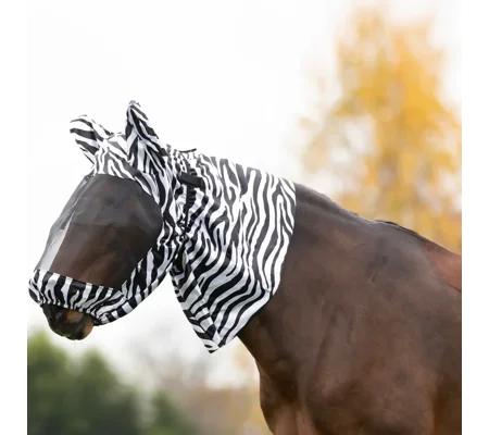 Hy Equestrian Sweet Itch Zebra Fly Mask