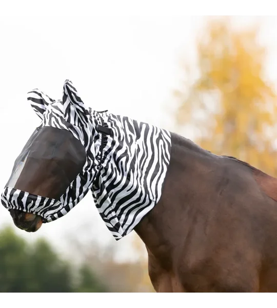Hy Equestrian Sweet Itch Zebra Fly Mask