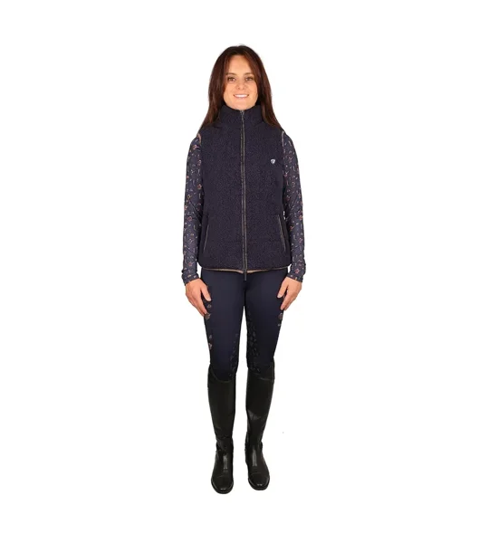 Hy Equestrian Elevate Country Teddy Fleece Gilet Navy