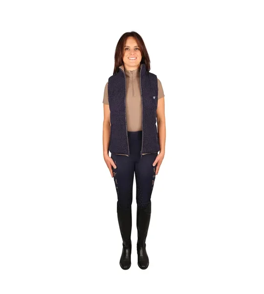 Hy Equestrian Elevate Country Teddy Fleece Gilet Navy
