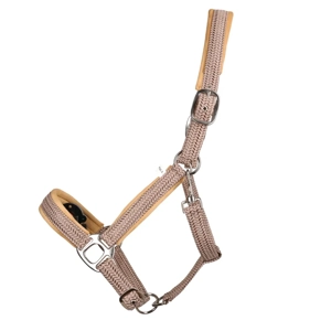 Hy Equestrian Mermaid Shimmer Head Collar and Lead Rope Set  Taupe