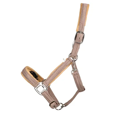 Hy Equestrian Mermaid Shimmer Head Collar and Lead Rope Set Taupe