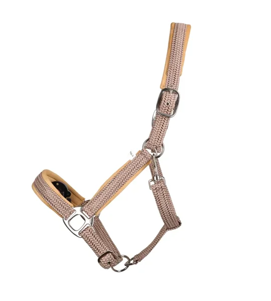 Hy Equestrian Mermaid Shimmer Head Collar and Lead Rope Set Taupe