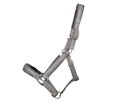 Hy Equestrian Mermaid Shimmer Head Collar and Lead Rope Set Steel Grey