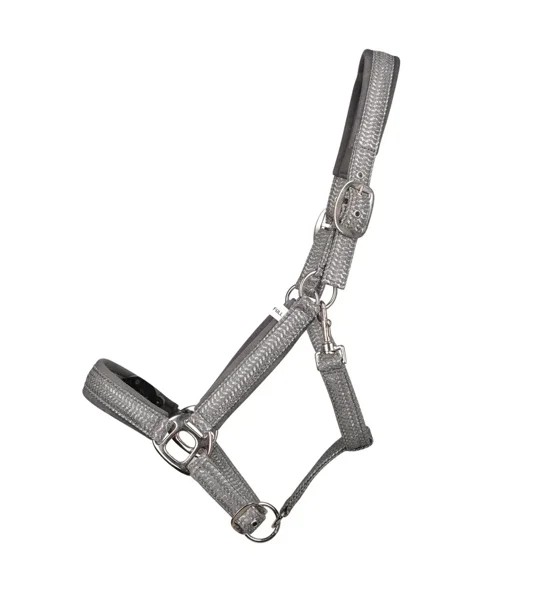 Hy Equestrian Mermaid Shimmer Head Collar and Lead Rope Set Steel Grey