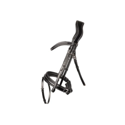 ProPresicce Pelle Crank Leather Bridle by Hy Equestrian Black/Silver Hardware
