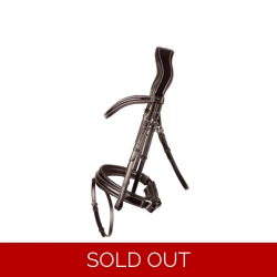 ProPresicce Pelle Crank Leather Bridle by Hy Equestrian Brown/Silver Hardware