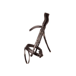ProPresicce Pelle Crank Leather Bridle by Hy Equestrian Brown/Brass Hardware