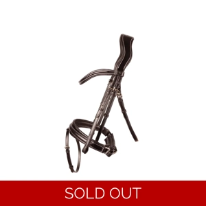 ProPresicce Pelle Crank Leather Bridle by Hy Equestrian Brown/Brass Hardware