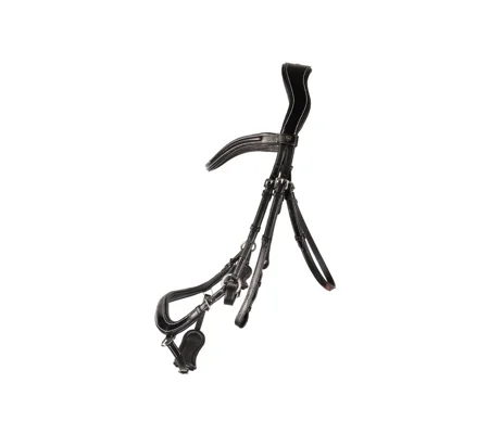 ProPresicce Pelle Drop Leather Bridle by Hy Equestrian Black/Silver Hardware