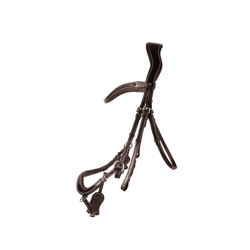 ProPresicce Pelle Drop Leather Bridle by Hy Equestrian   Brown/Silver Hardware