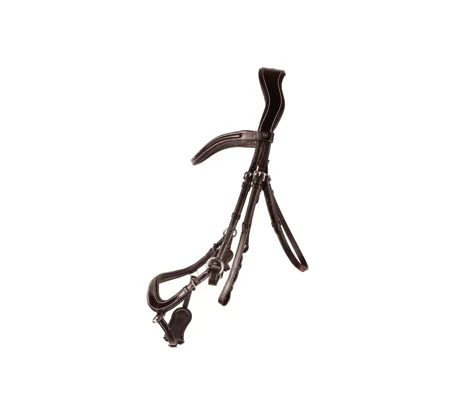 ProPresicce Pelle Drop Leather Bridle by Hy Equestrian Brown/Silver Hardware