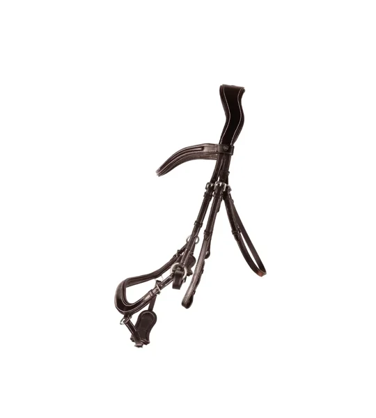 ProPresicce Pelle Drop Leather Bridle by Hy Equestrian Brown/Silver Hardware