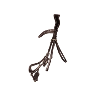 ProPresicce Pelle Drop Leather Bridle by Hy Equestrian  Brown/Brass Hardware