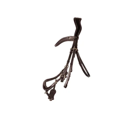 ProPresicce Pelle Drop Leather Bridle by Hy Equestrian Brown/Brass Hardware