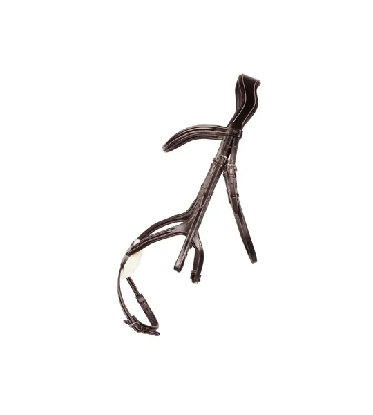 ProPresicce Pelle Grackle Leather Bridle by Hy Equestrian Brown/Silver Hardware