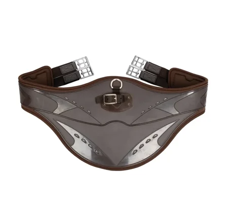 ProReaction Contoured TPU Vented Long Stud Girth by Hy Equestrian - Brown
