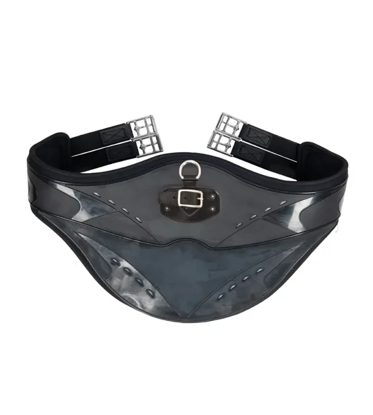 ProReaction Contoured TPU Vented Long Stud Girth by Hy Equestrian - Black