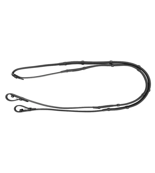 ProPresicce Softy Grip Rubber Reins with Stoppers by Hy Equestrian Black