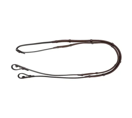 ProPresicce Softy Grip Rubber Reins with Stoppers by Hy Equestrian Brown