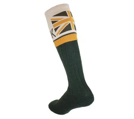 Waring Brooke Union Jack Socks Green