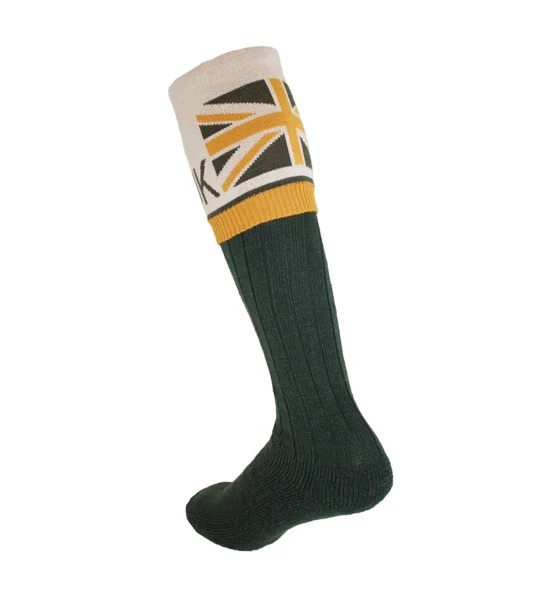 Waring Brooke Union Jack Socks Green