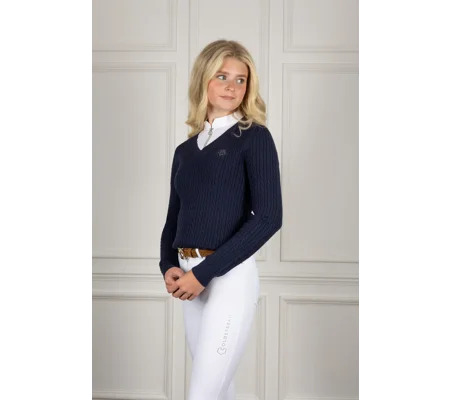 Coldstream Clarkston Knitted V-Neck Jumper Navy