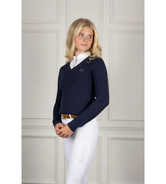 Coldstream Clarkston Knitted V-Neck Jumper Navy