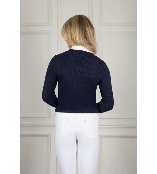 Coldstream Clarkston Knitted V-Neck Jumper Navy