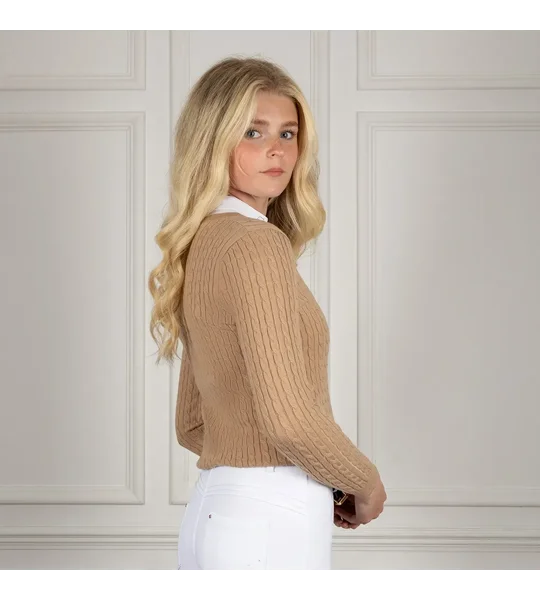 Coldstream Clarkston Knitted V-Neck Jumper Champagne