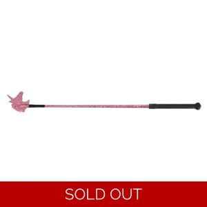 Hy Equestrian Unicorn Riding Whip 65cm Red Glitter