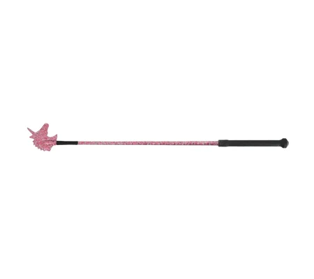 Hy Equestrian Unicorn Riding Whip 65cm Red Glitter