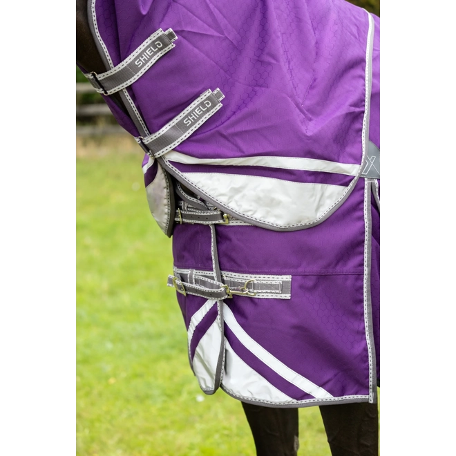 Additional Image for DefenceX Shield 100g Turnout Rug with Detachable Neck Purple