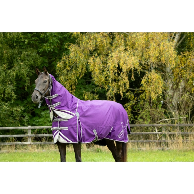 Additional Image for DefenceX Shield 100g Turnout Rug with Detachable Neck Purple