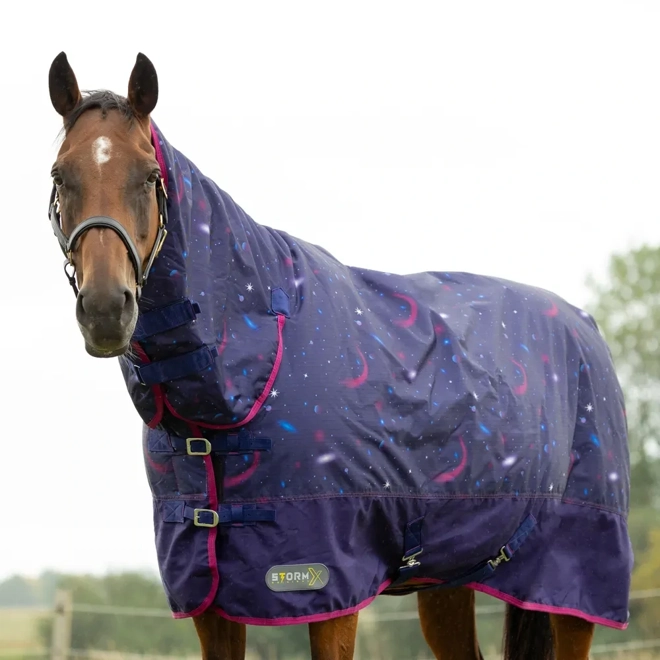 Additional Image for StormX Original Out of this World 200 Combi Turnout Rug   Navy/Magenta