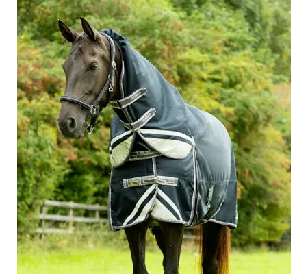 DefenceX Shield 200g Turnout Rug with Detachable Neck Navy