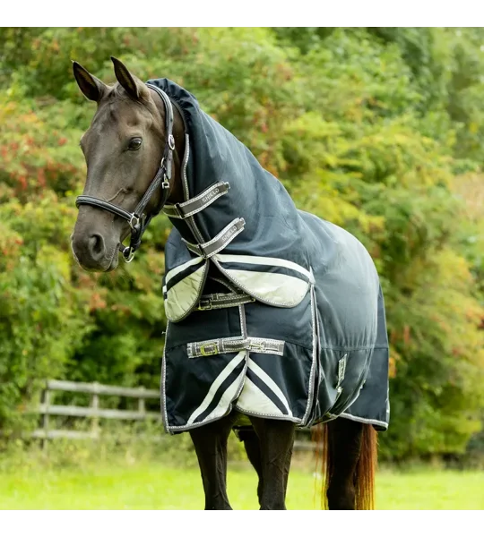 DefenceX Shield 200g Turnout Rug with Detachable Neck Navy