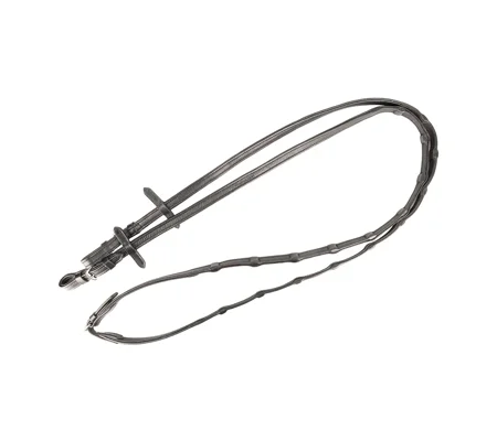 ProPresicce Continentale Soft Grip Black Leather Reins by Hy Equestrian
