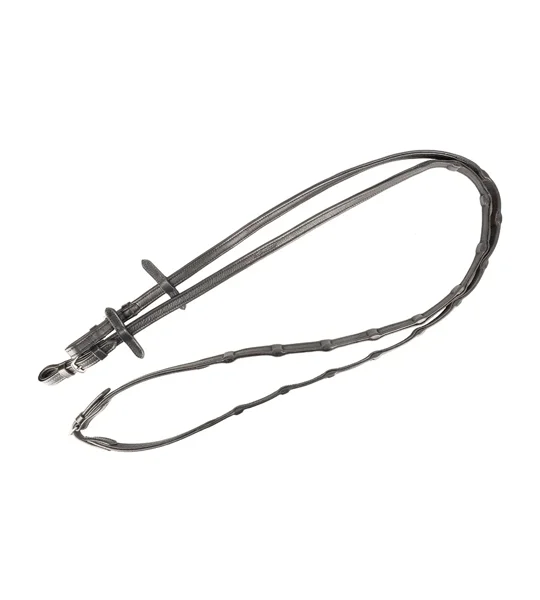 ProPresicce Continentale Soft Grip Black Leather Reins by Hy Equestrian