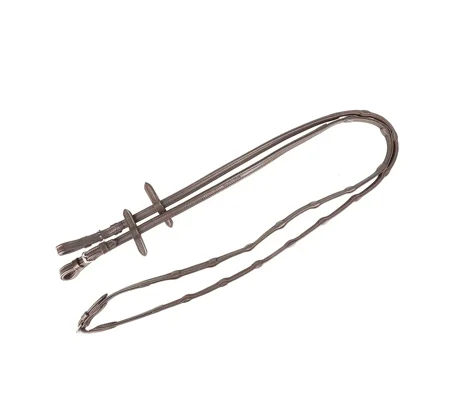 ProPresicce Continentale Soft Grip Brown Leather Reins by Hy Equestrian