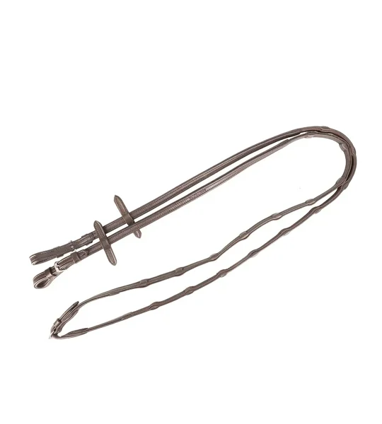 ProPresicce Continentale Soft Grip Brown Leather Reins by Hy Equestrian