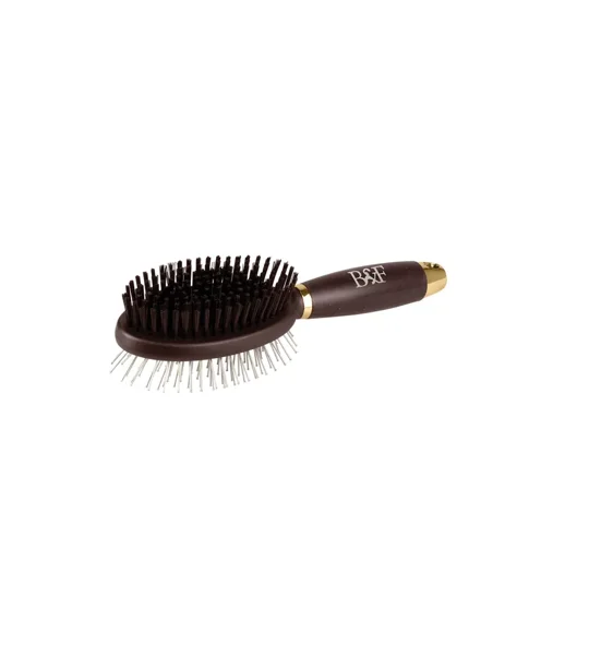 Benji & Flo Gel Handle Double Sided Grooming Brush One Size Brown/Gold