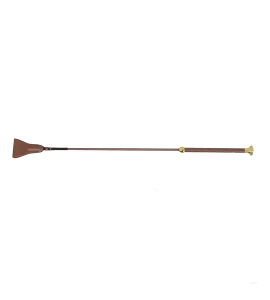 Hy Equestrian Faux Leather Riding Whip 65cm Brown/Gold